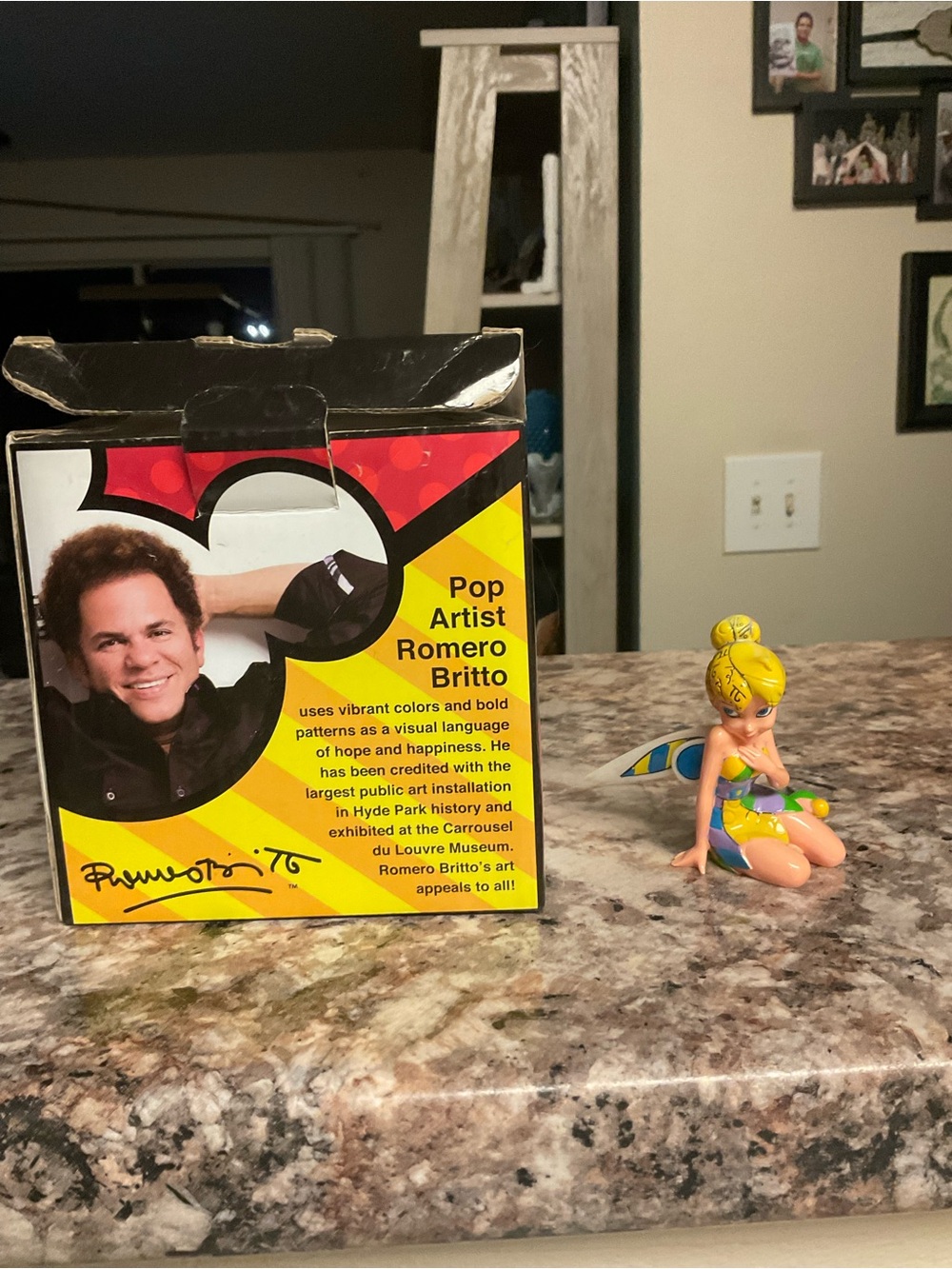 Colorful Yellow Pop-Art Fairy Sculpture  Brito Disney Tinkerbell